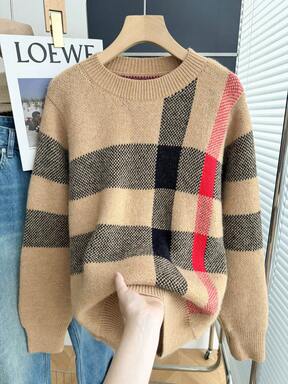 Resyla Women's Casual Striped Loose Fit Long Sleeve Crew Neck Sweater, Autumn/Winter