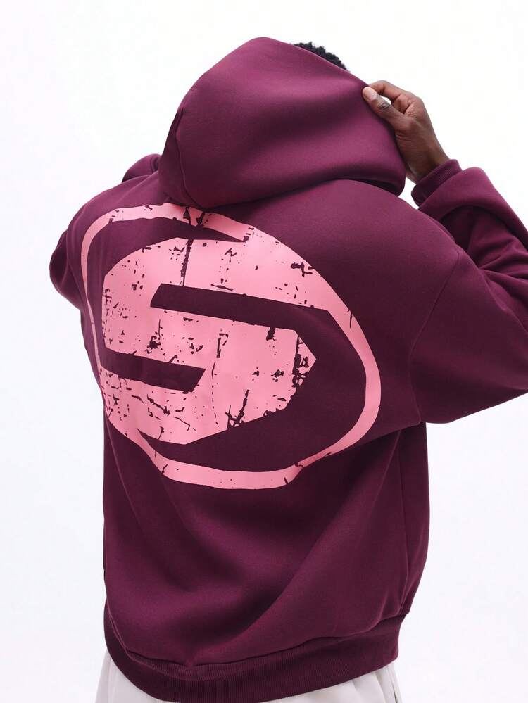 Sweat à capuche zippé avec imprimé au dos