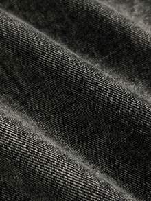 Manfinity ZONE917 男士纽扣口袋直筒休闲宽松牛仔裤，街头潮流百搭 - 灰色 - 查看 6