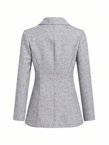 Ellevyn Women's Elegant Business Blazer Jacket, Versatile For Commuting, With Lining, Autumn/Winter - Light Grey - View 2
