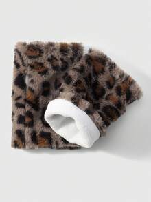 ROMWE Goth 1 Pair Y2K Stylish Retro Chic Casual Warm Faux Fur Leopard Tiger Animal Print Fingerless Gloves, Suitable For Women, Daily Wear, Holiday Gift - Coffee-4 - View 8