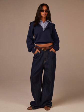 Athîral 女士休闲针织拼接衬衫领上衣