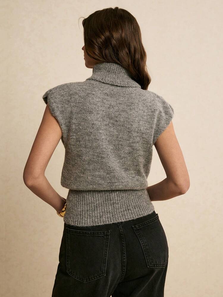 Poéselle Dam enfärgad minimalistisk polotröja, vardagskläder, elegant tröja för kvinnor, casual, nyår, lämplig för vardagskläder, utekväll, pendling höst/vinter, tröja för kvinnor, grå topp med polotröja - Brun - Visa 7