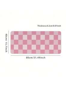 1pc Large Gaming Mouse Pad Featuring Pink Gingham Checkered Pattern Mouse Pad, Non-Sliding, Washable Keyboard Table Pad For Office And Study Accessories. - Multicolor - View 6