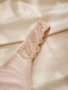 Charlaine Tương Phản Ren Thông Đồ Lót Gợi Cảm - Màu be - Xem 7