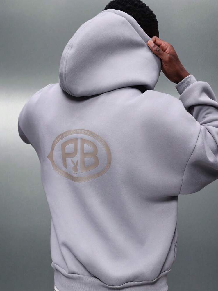 PLAYBOY X SUMWON Felpa con cappuccio oversize con zip e logo