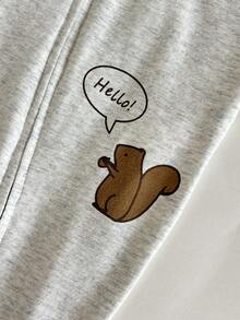 3件套新生女宝宝可爱休闲针织粉色碎花长袖连体睡衣套装 - 彩色 - 查看 8