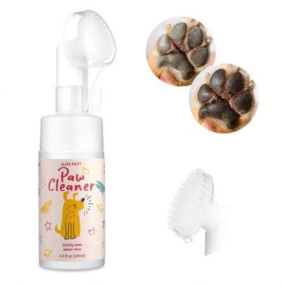 PETSIN Pet Paw Cleaner Foam For Dogs & Cats - 3.4 Fl Oz No-Rinse Waterless Cleansing Mousse, Gently Removes Dirt & Mud, Moisturizes & Deodorizes, For Indoor & Outdoor Use
