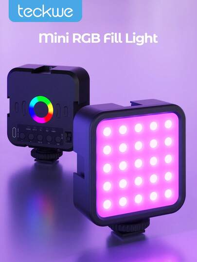 Teckwe LED Portable Selfie Light, RGB Video Lights, LED Camera Light 360° Full Color Portable Photography Lighting For Live Streaming, Outdoor