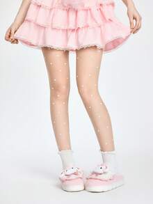 ROMWE Kawaii 女士可爱毛绒蝴蝶结拖鞋，温暖的室内家居拖鞋，粉色平底鞋，家居拖鞋，冬季鞋，女士，万圣节和圣诞节拖鞋 - 粉色 - 查看 3