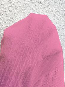 SHEIN LUNE Plus Size V-Neck Sleeveless Front Button Hem Ruffle Texture Slip Dress, Casual Vacation Beachwear - Pink - View 6