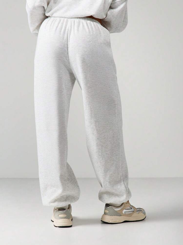 MISSGUIDED Calças de moletom com punhos mesclados e logotipo bordado.