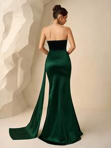 Coutiva Damen Mode Party Abend Trägerkleid - Dunkelgrün - Übersicht 2