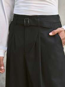 FeverCity Quần ống rộng màu trơn thường ngày cho nam - màu đen - Xem 5