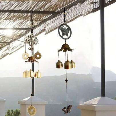 Retro Alloy Wind Chime, Suitable For Home Decoration, Doors And Windows, Bedrooms, Balconies, Walls, Outdoor Decoration, Indoor Decoration
