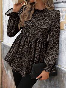 SHEIN LUNE Women's Casual Printed Basic Shirt, Autumn/Winter Spring,Casual - Multicolor - View 5