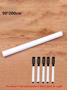 1 لفة ملصق حائط للسبورة الذاتي اللصق سميك - قابل للإزالة، يأتي مع 5 أقلام سوداء مائية، مصنوع من مادة فينيل سميكة، مناسب للكتابة والرسم، يستخدم في المكتب وديكور المنزل - جدار السبورة البيضاء/5 أقلام مائية مجانية - مشاهدة 9