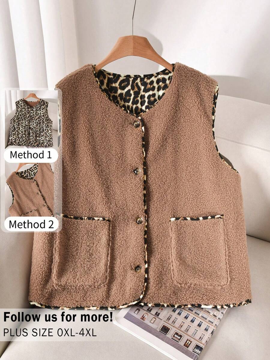 CosyJoli 大码双面休闲背心外套，秋冬季