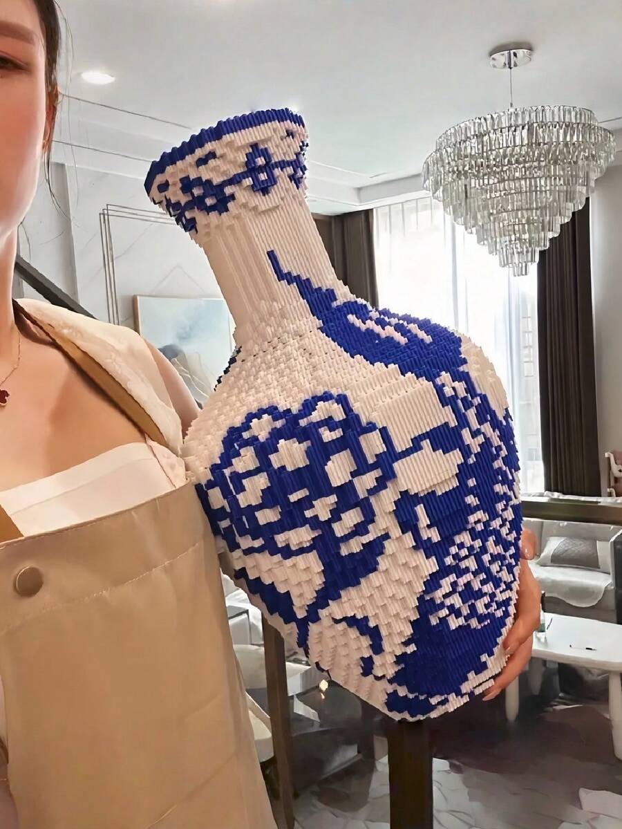 12500片花瓶积木玩具，前台装饰/客厅书房装饰，节日礼物/圣诞夜礼物，圣诞节/万圣节礼物/复活节礼物。