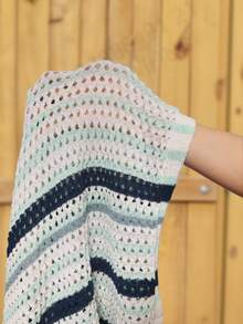 Manfinity RSRT Áo thun dệt kim tay ngắn khoét nút phía trước họa tiết sọc dành cho nam - Nhiều màu - Xem 7