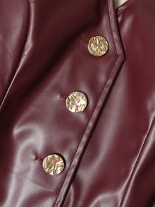 Franclia ملابس علوية خزامى بياقة حلقية للنساء باللون الأحمر الجديد - عنابي اللون - مشاهدة 3