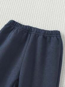 Cozy Pixies مجموعة بلوزة كنزة طويلة الأكمام بطباعة حيوانات كرتونية ناعمة وبنطلون بخصر مطاطي لطفل ولد، قطعتان - متعدد الألوان - مشاهدة 5