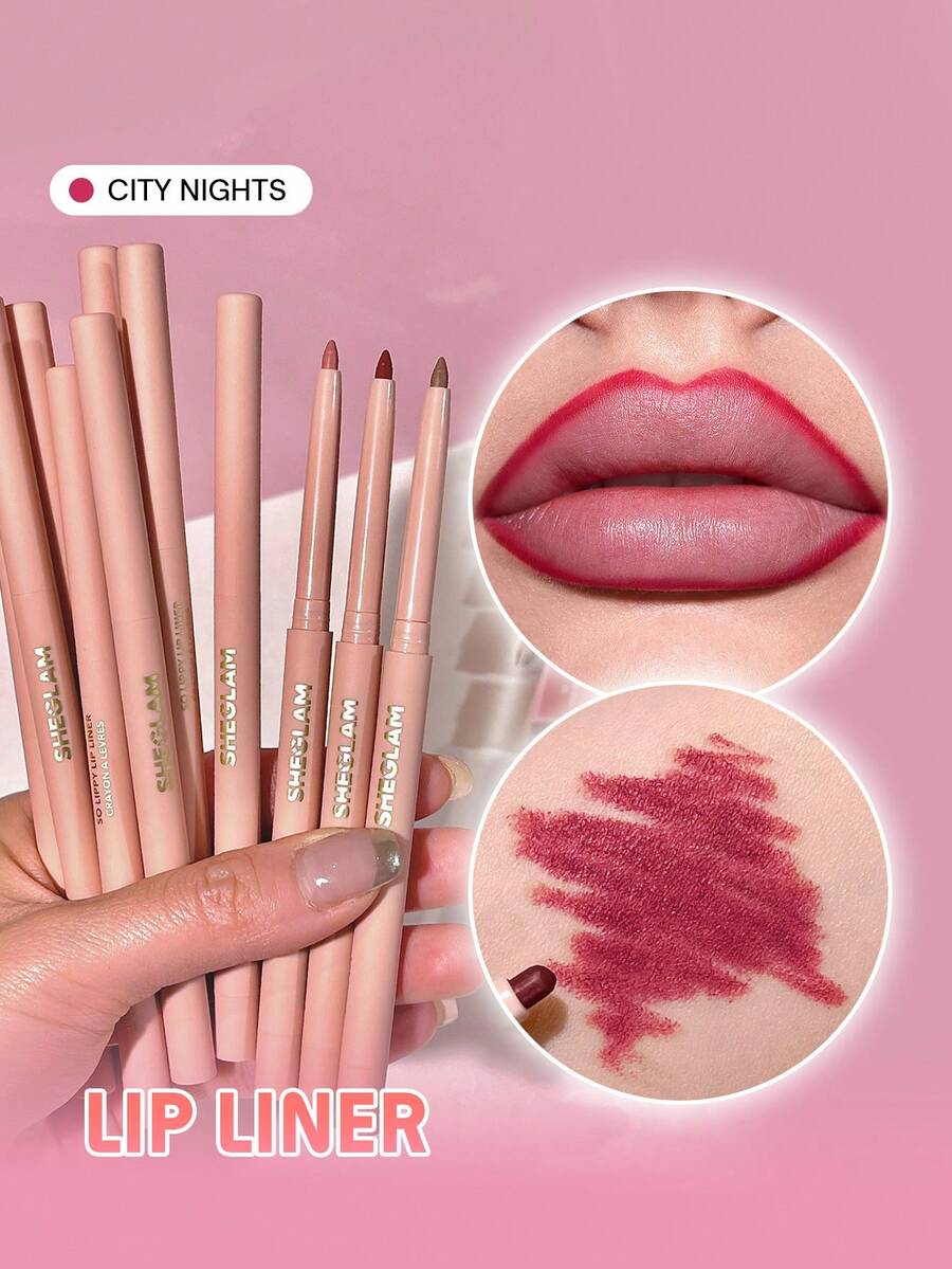SHEGLAM So Lippy 唇線筆-City Nights 奶油霧面唇線筆 高色素 不易褪色 絲滑啞光輪廓 色調唇妝 派對 唇線筆 品牌 美容 化妝 化妝品 適合女性與女孩 完美搭配夏季春季 Y2K 時尚 流行 生日 母親節禮物 假期 派對準備就緒 最佳顏色 - City Nights - 查看 1