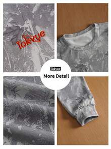 TOKVUE 男士休闲迷彩印花长袖T恤，秋冬款 - 彩色 - 查看 5