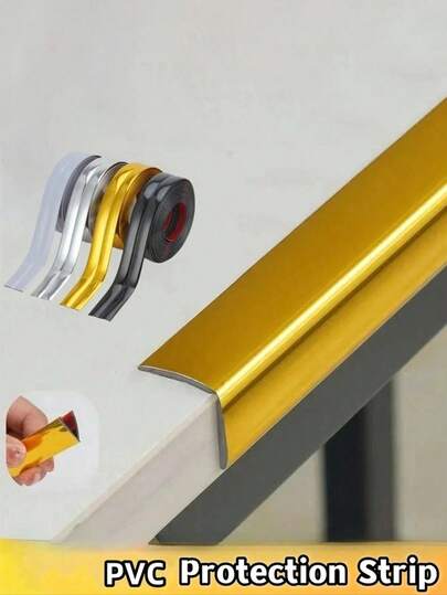 1Pc Self-Adhesive Decorative Tape, PVC Wall Guard Strip For Wall Corner & Tile Edge Protection