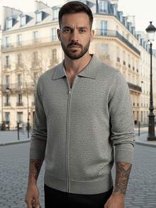 Men Cardigans - Grey - View 1