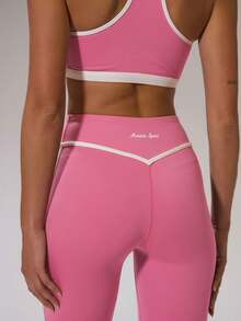 Musera Sport Jaket BBL dengan Trim Kontras dan Resleting, Hanya untuk Musim Dingin, Pakaian Aktif, Olahraga, Gym, Latihan, Ski, Kebugaran, dan Off-Piste. - Hot Pink - View 2