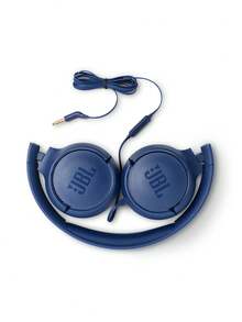 JBL Tune 500 Wired On-Ear Headphones, Pure Bass Sound, 1-Button Remote / Mic, Tangle-Free Flat Cable, Lightweight And Foldable Design, Ask Siri Or Google Now, Blue - Blue - View 5