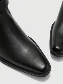 CUCCOO BIZCHIC Women's Fashionable Versatile Commuting Adjustable Buckle Chunky Heel Over-The-Knee Boots For Christmas - Black - View 8