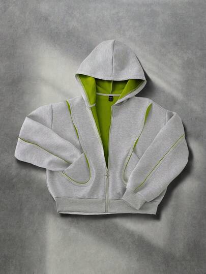 Street Life Sweat-shirt patchwork à couleurs contrastées pour hommes, style de rue rétro