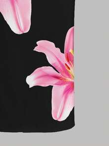 SHEIN Leap Crew Tween Girls' Casual Floral Print Snug Fit Fitted Mini Dress - Multicolor - View 5