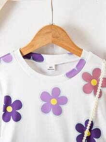 SHEIN 两件套：少女白色上衣，饰有3D情人节红色爱心图案T恤，搭配红色百褶裙 - 彩色 - 查看 9