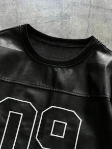 AXEPEAK Bộ đồ nam gồm áo thun ngắn tay cổ tròn in số và quần short cạp chun, kiểu dáng thường ngày. - màu đen - Xem 3