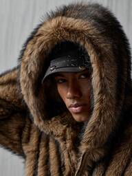 NEON BLANC Men's Hooded Faux Fur Pocket Casual Commuter Jacket