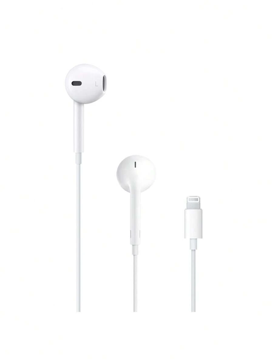 Apple EarPods Wired Earphones With Lightning Connector, Built-In Microphone And Remote Control, Deep Bass, Sweat And Water Resistant, Ergonomic Design, Compatible With IPhone / IPad / IPod, White - White - View 1