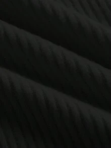 Áo len cổ lọ dệt kim màu đen, dáng ôm bó, họa tiết đơn giản, đa năng và tối giản cho bé gái tuổi teen - màu đen - Xem 8