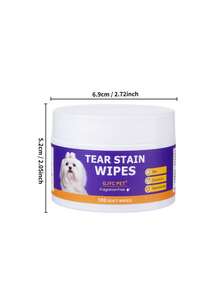PETSIN Fragrance-Free Tear Stain Wipes For Dogs & Cats - 100 Count, Gentle Eye Cleaning Pads For Daily Use, Removes Crust & Dirt, Alcohol-Free & Soothing Formula