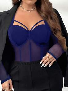 Firerie Blusa de Renda Preta Sólida com Design Vazado e Amarração, Elegante e Sofisticada, Adequada para Uso em Eventos Sociais, Festas, Ano Novo e Escritório Elegante