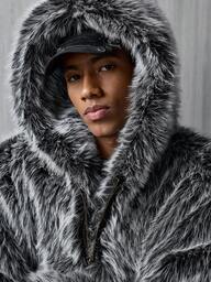 NEON BLANC Herrmode Långärmad Kort Fuskpälsjacka Med Nedsänkta Axlar, Mångsidig För Vintern