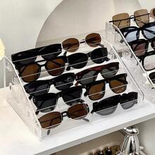 一体式透明亚克力时尚眼镜框、透明眼镜收纳盒、眼镜展示盒、眼镜框、珠宝展示架、眼镜展示方案、透明水晶镜框、透明设计 - 無色 - 查看 5