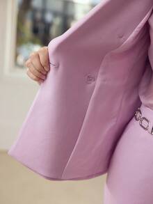 MOTF PREMIUM Áo khoác blazer cổ cao tay dài dành cho nữ, mùa thu/đông - Màu tím  Violet - Xem 8