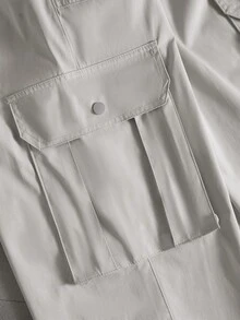PAVTROS Herren Cargohose mit Klaschentasche und Oversized Passform, schlichte Streetwear Lange Weite Hose in Creme, als Geschenk für Ehemann oder Freund, für den Herbst - Aprikosenfarben - Übersicht 3