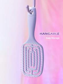 My Little Pony X SHEIN 女士镂空按摩梳，罗纹梳，丰盈顺发梳，女士长发按摩梳，镂空设计，家用，干湿两用造型梳，美发工具，美发产品，理发沙龙美容美发配件，暮光闪闪，紫色 - 淡紫色 - 查看 7