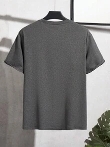 NEOREFINED Since 1973 Legend' Classic Pattern Men's Grey Short Sleeve T-Shirt, Retro Style Grey Short Sleeve Top - Grey - View 2