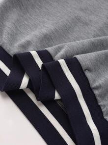 Zielony Sweatshirt Wanita Kasual Luar Ruangan Longgar dengan Warna Kontras untuk Ski dan Aktivitas Olahraga, Musim Gugur/Dingin - Grey - View 4
