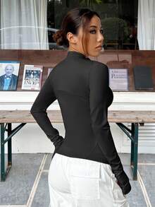 SHEIN EZwear Women Lightweight Zip-Up Sportswear Jacket For Running, Fitness, Yoga In Fall/Winter